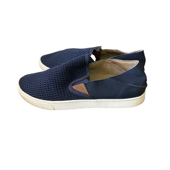 OluKai Women's US 8.5 EU 38.5 Pehuea Navy Mesh Slip On Drop Heel Shoes Sneakers - Picture 1 of 7